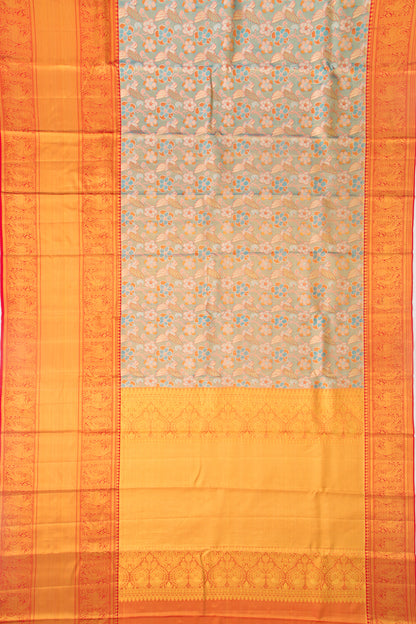 Taranga Kanchi Silk Tissue Brocade Blue Saree
