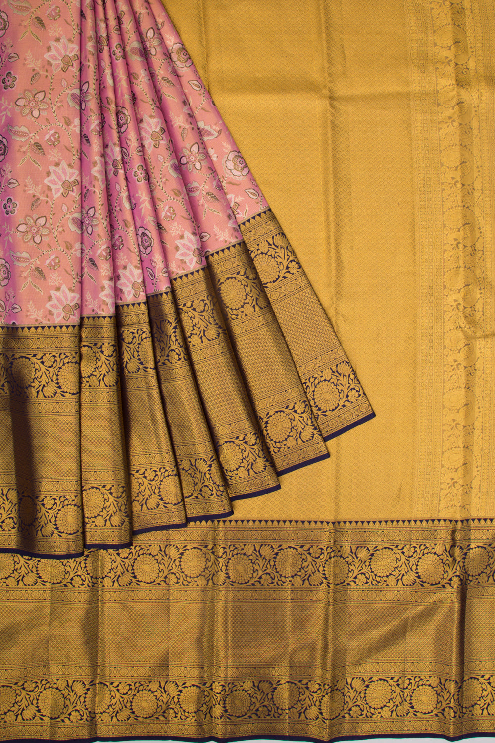Taranga Kanchi Silk Tissue Jaal Pink Saree