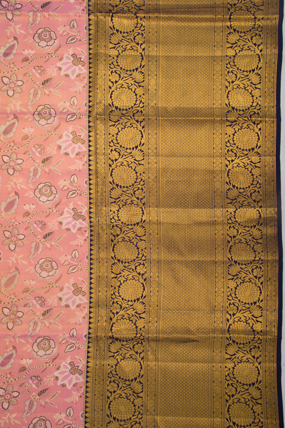 Taranga Kanchi Silk Tissue Jaal Pink Saree