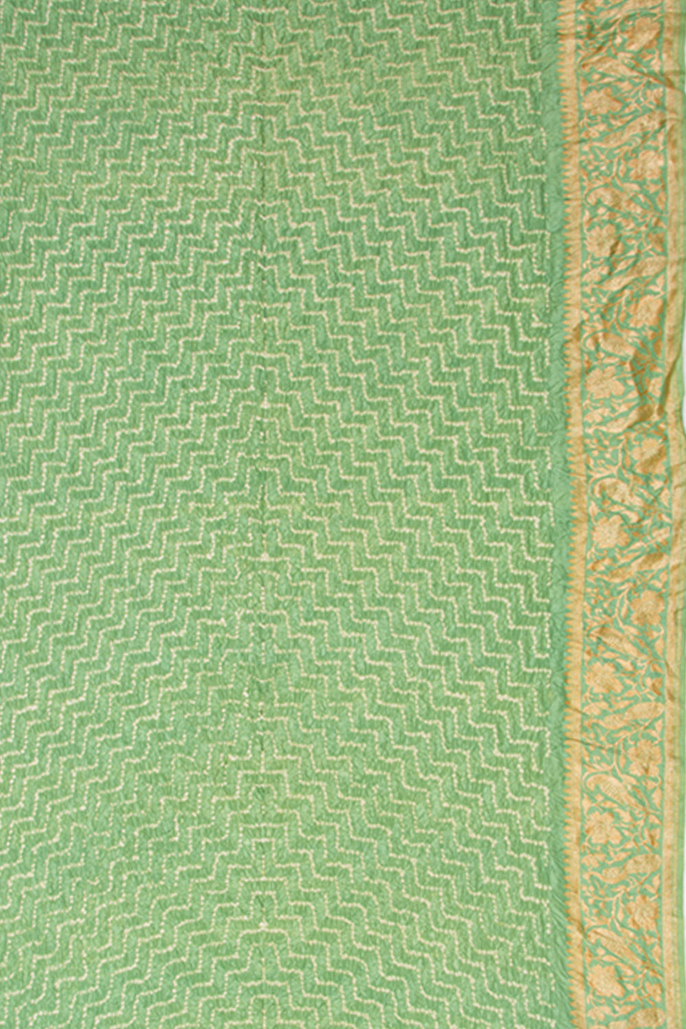 Banarasi Georgette Bandhani Pastel Green Saree