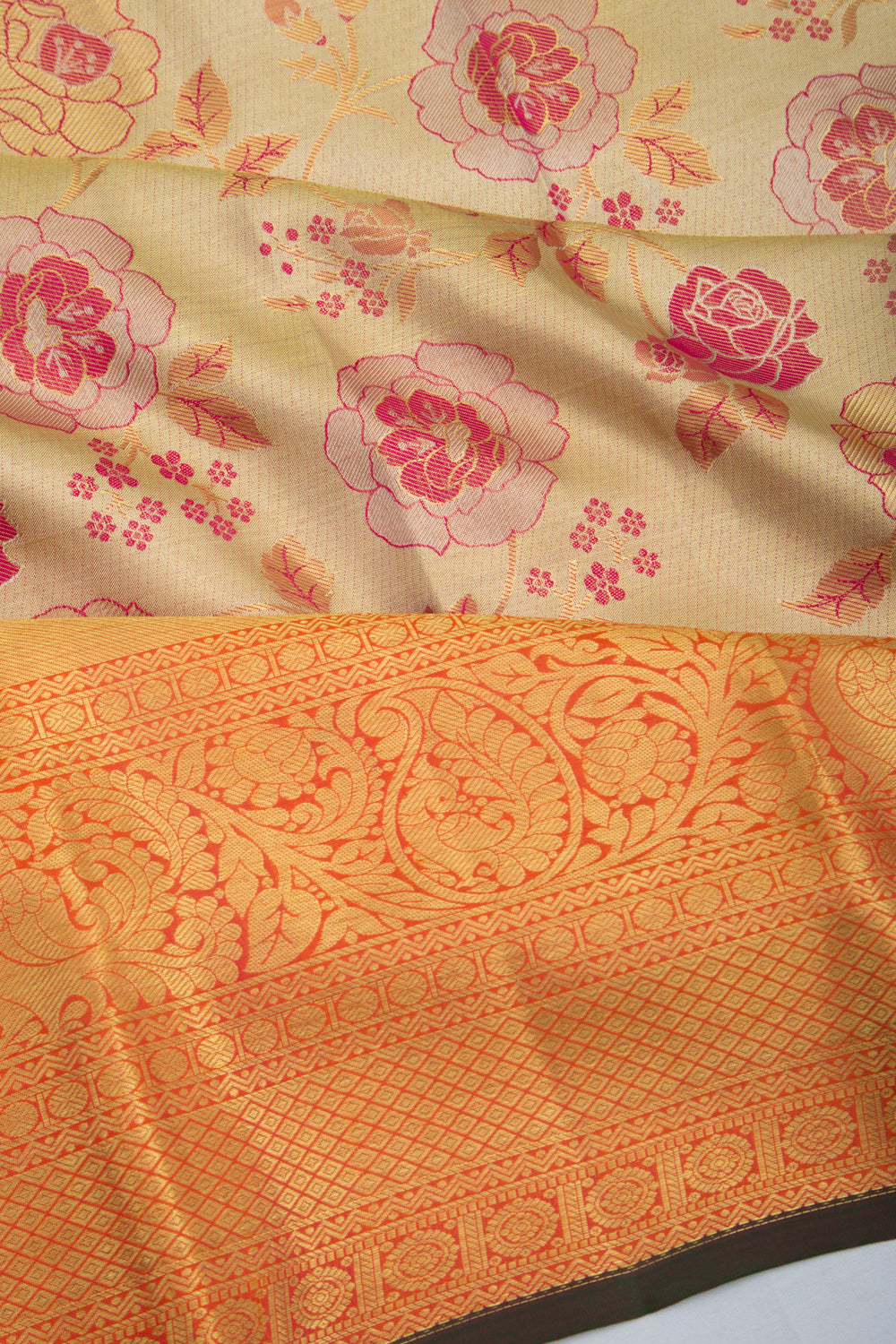 Taranga Kanchi Silk Jaal Tissue Gold Saree
