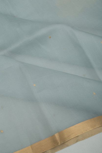 Banarasi Kora Organza Butta Elephant Grey Saree