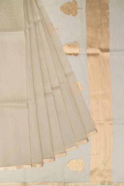 Banarasi Kora Organza Butta Grey Saree