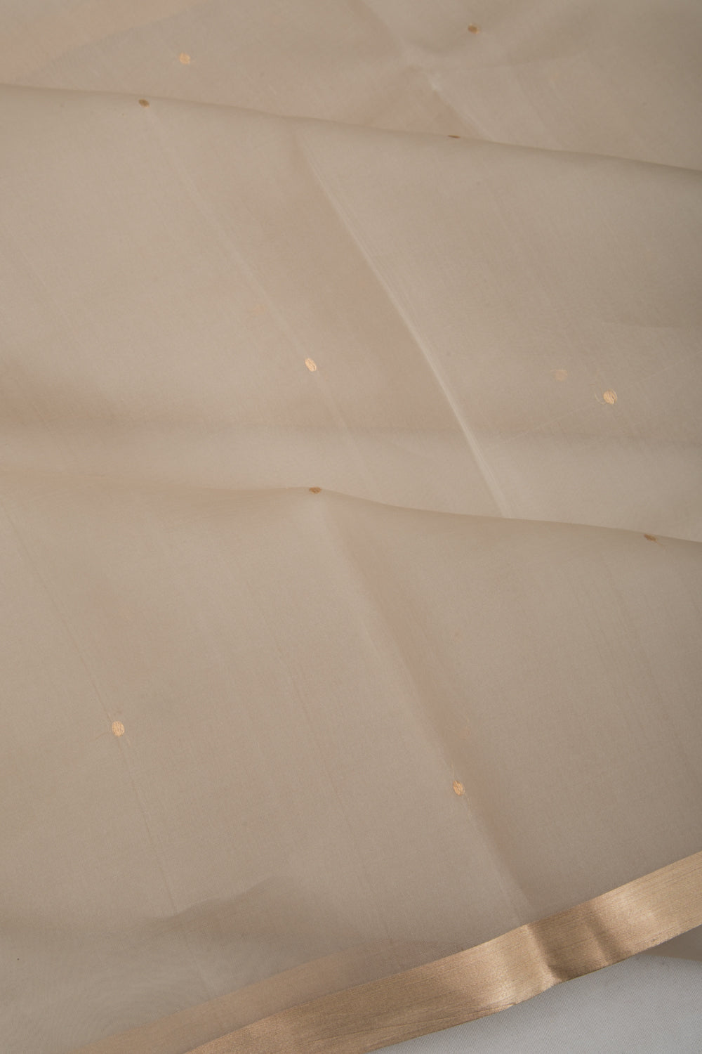 Banarasi Kora Organza Butta Cream Saree