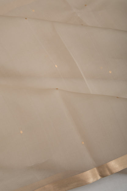 Banarasi Kora Organza Butta Cream Saree