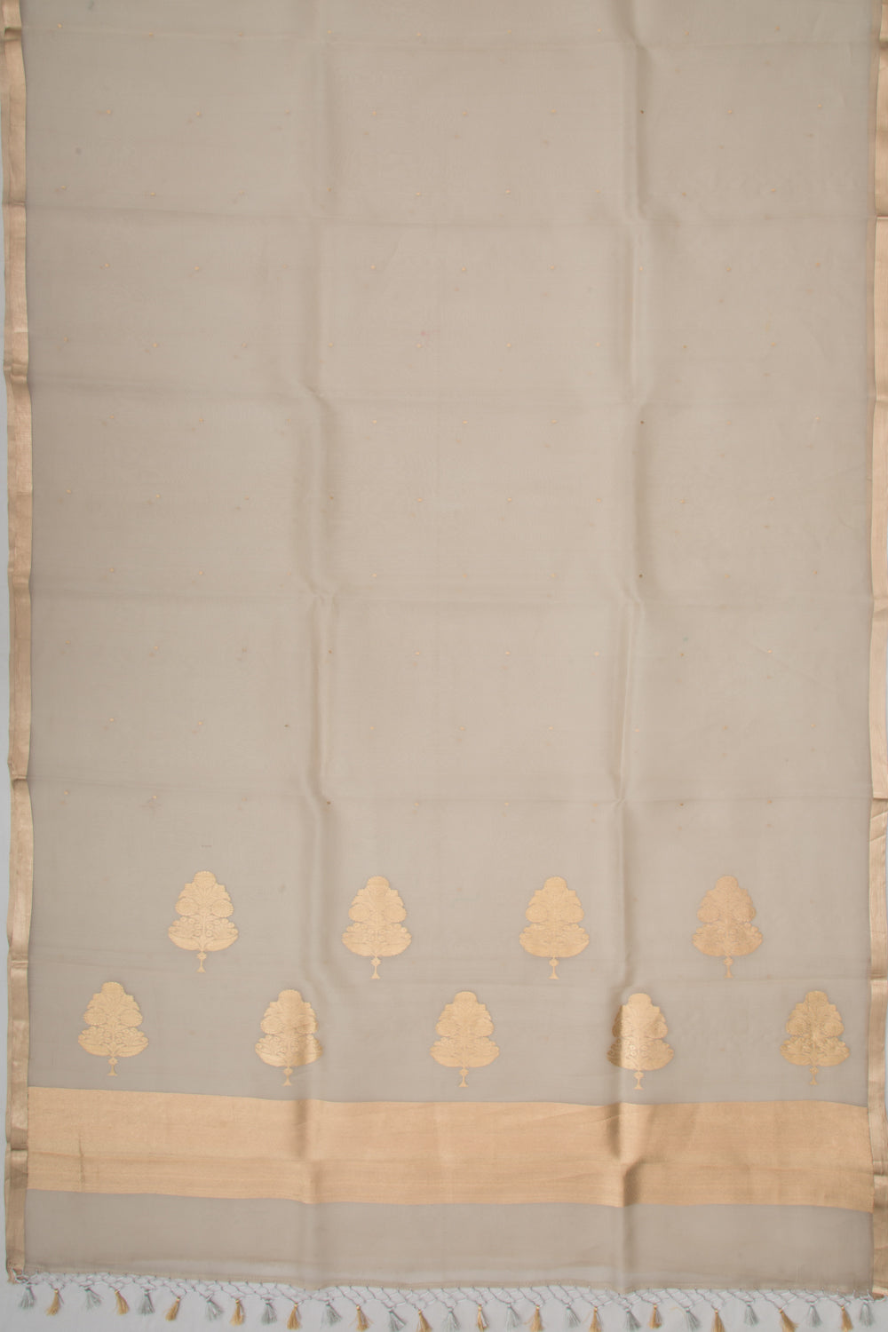 Banarasi Kora Organza Butta Cream Saree