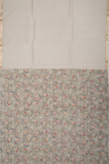 Banarasi Kora Organza Butta Cream Saree