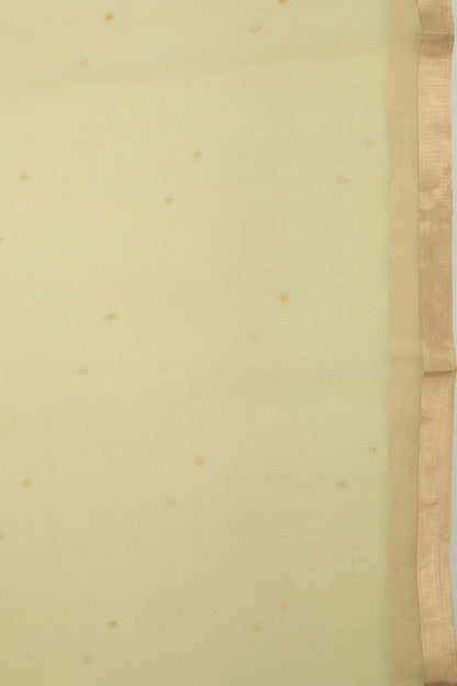 Banarasi Kora Organza Butta Lemon Yellow Saree