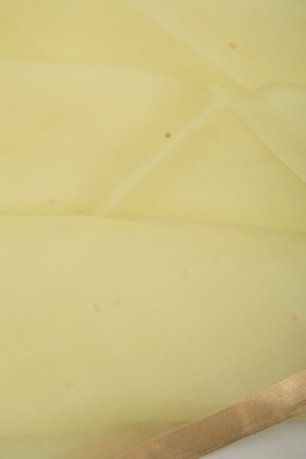 Banarasi Kora Organza Butta Lemon Yellow Saree
