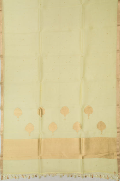 Banarasi Kora Organza Butta Lemon Yellow Saree