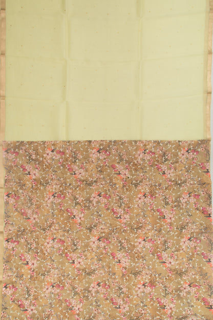Banarasi Kora Organza Butta Lemon Yellow Saree