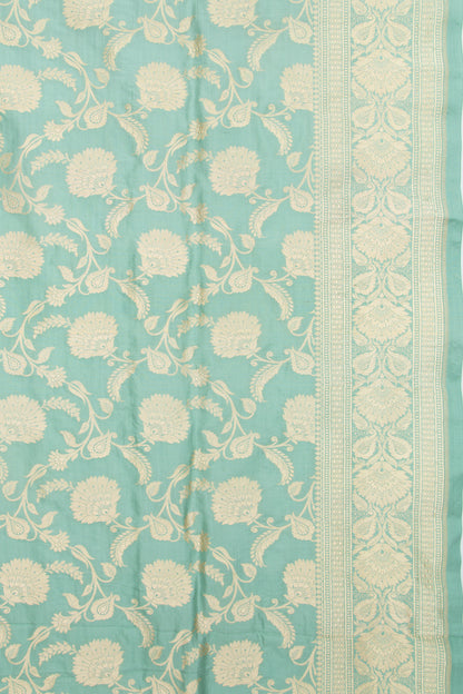 Banarasi Silk Phekwa Jaal Pastel Green Saree
