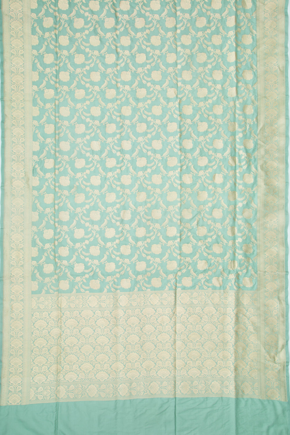 Banarasi Silk Phekwa Jaal Pastel Green Saree