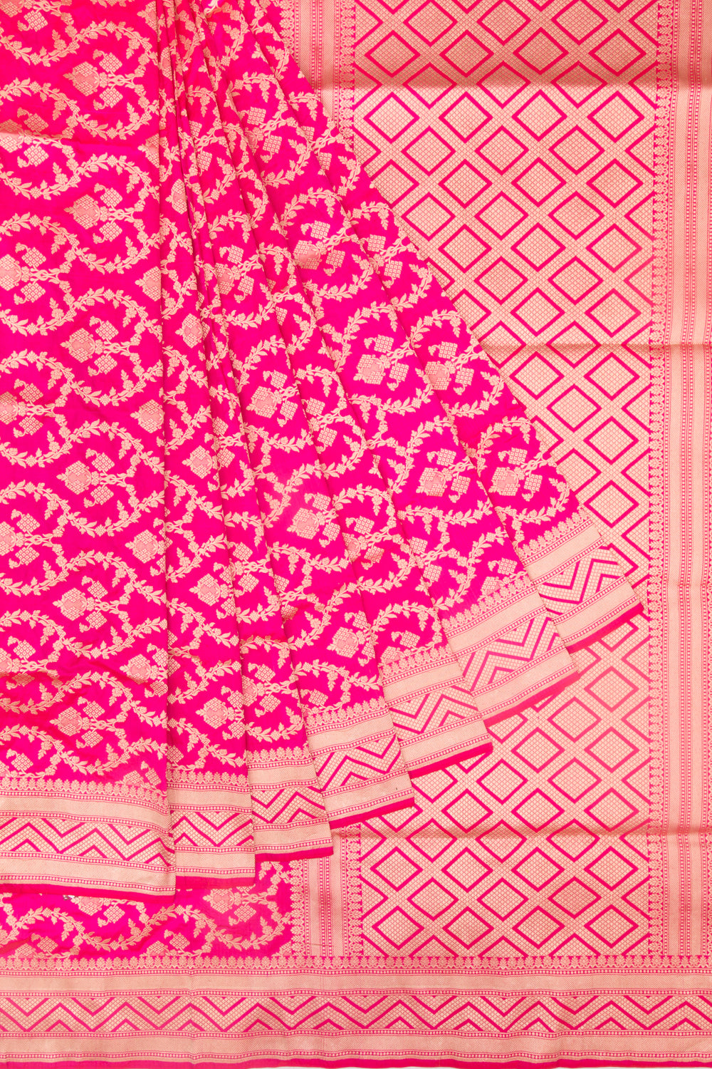 Banarasi Silk Phekwa Jaal Pink Saree