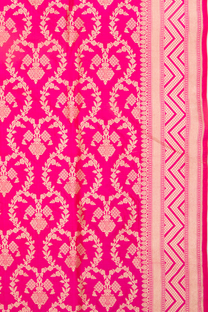 Banarasi Silk Phekwa Jaal Pink Saree