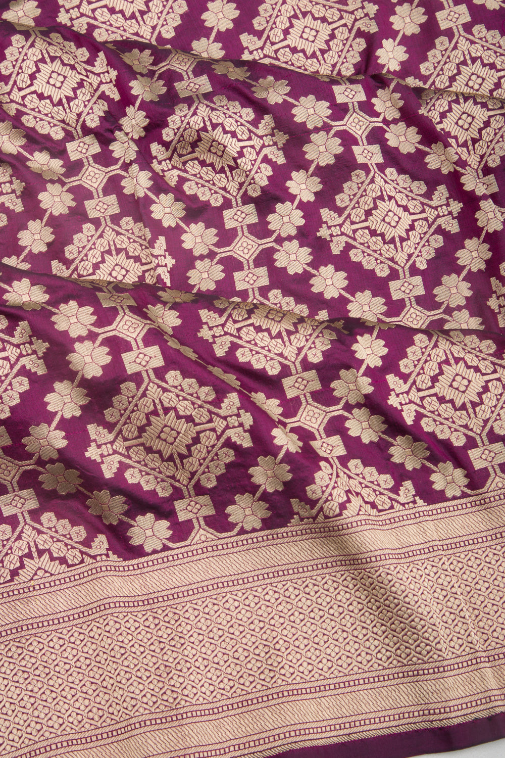 Banarasi Silk Phekwa Brocade Purple Saree