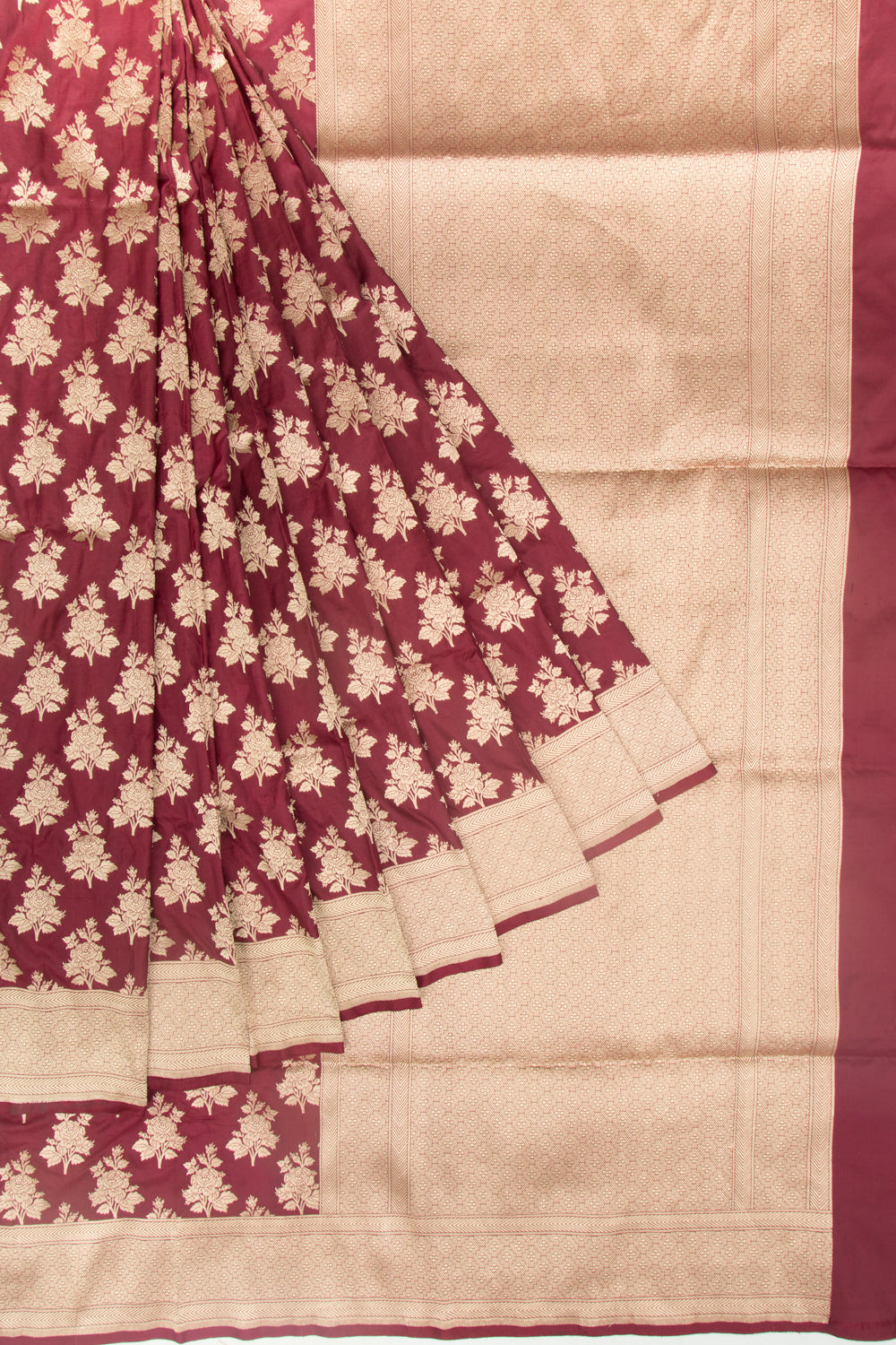 Banarasi Silk Phekwa Butta Maroon Saree