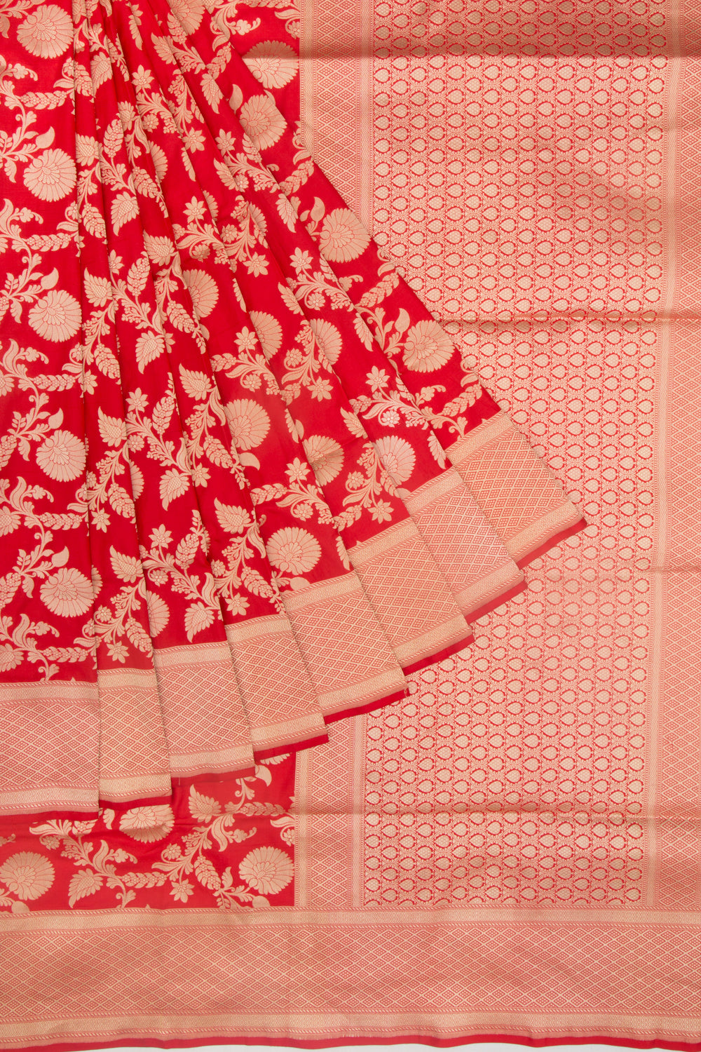 Banarasi Silk Phekwa Jaal Red Saree