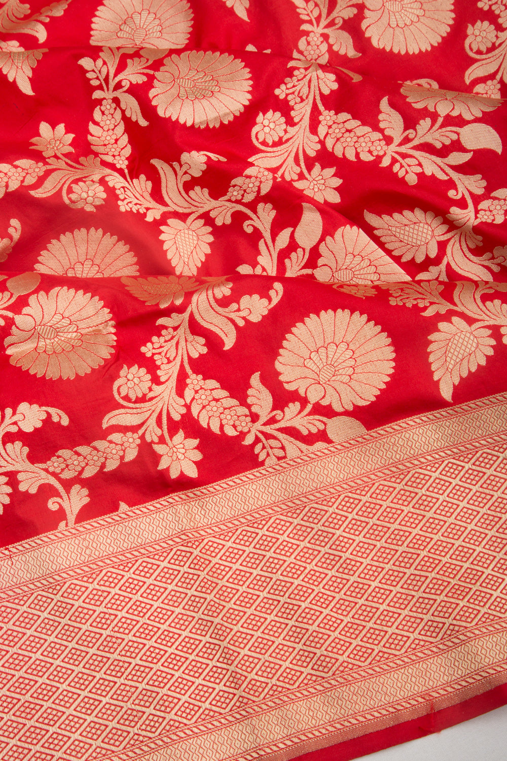 Banarasi Silk Phekwa Jaal Red Saree