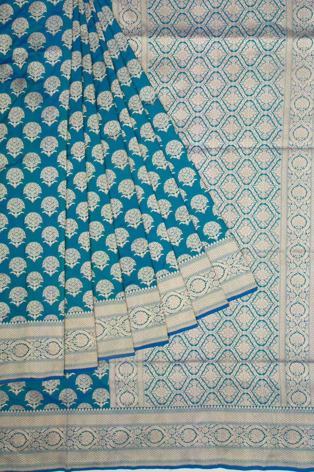 Banarasi Silk Phekwa Butta Blue Saree