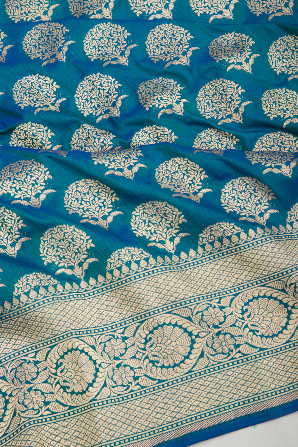 Banarasi Silk Phekwa Butta Blue Saree