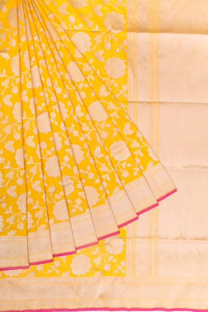 Banarasi Silk Phekwa Jaal Yellow Saree