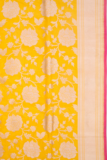 Banarasi Silk Phekwa Jaal Yellow Saree