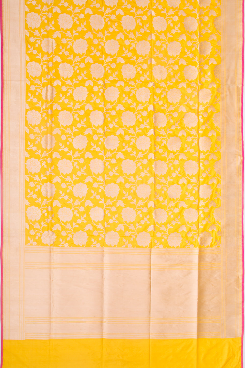 Banarasi Silk Phekwa Jaal Yellow Saree