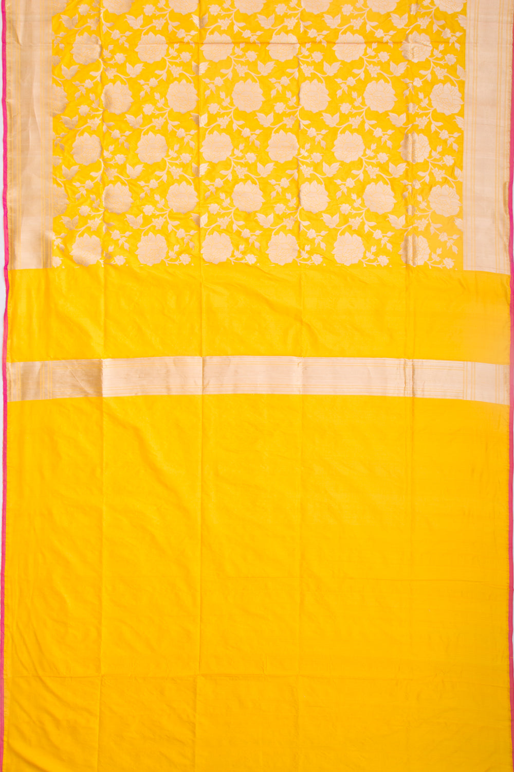Banarasi Silk Phekwa Jaal Yellow Saree