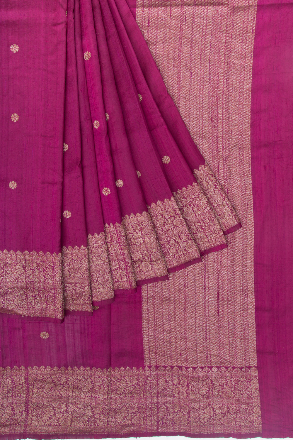 Bhagalpuri Tussar Butta Purple Saree