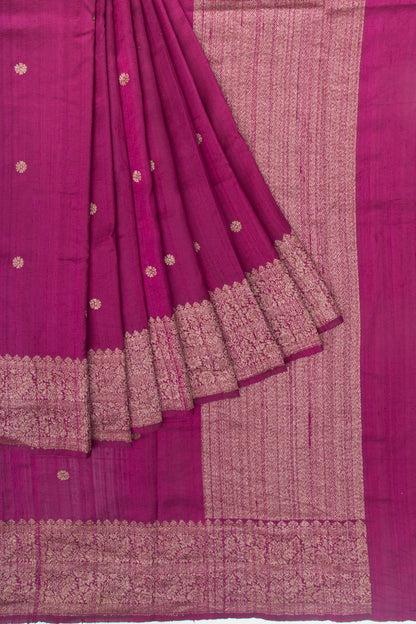 Bhagalpuri Tussar Butta Purple Saree