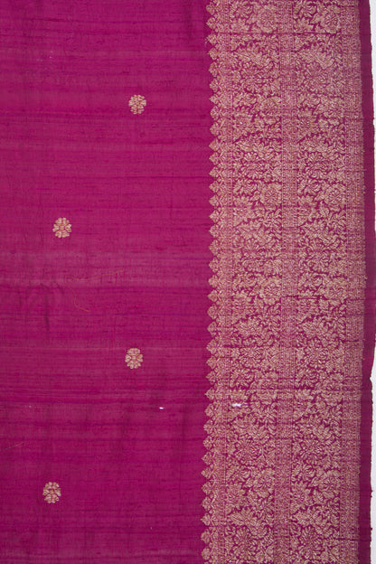 Bhagalpuri Tussar Butta Purple Saree