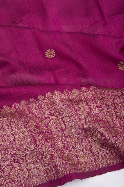 Bhagalpuri Tussar Butta Purple Saree