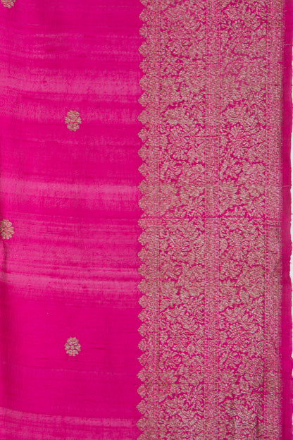 Bhagalpuri Tussar Butta Pink Saree