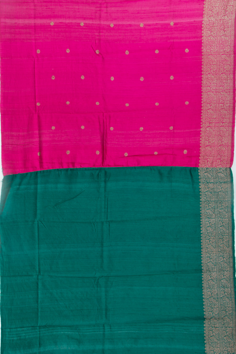Bhagalpuri Tussar Butta Pink Saree