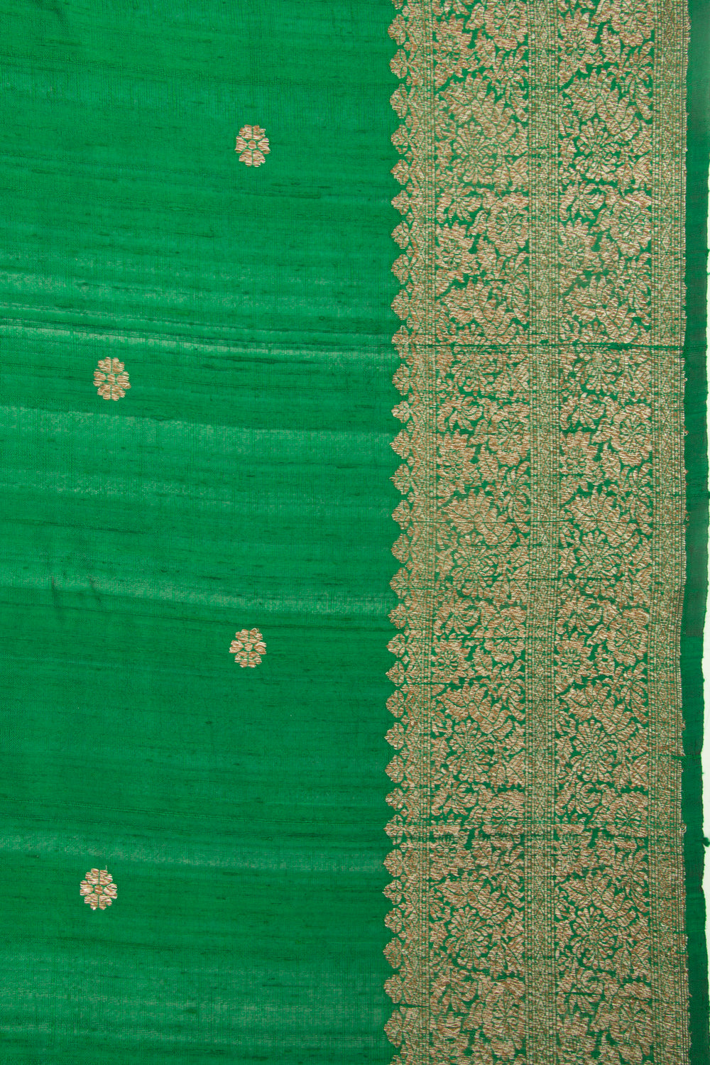 Bhagalpuri Tussar Butta Green Saree