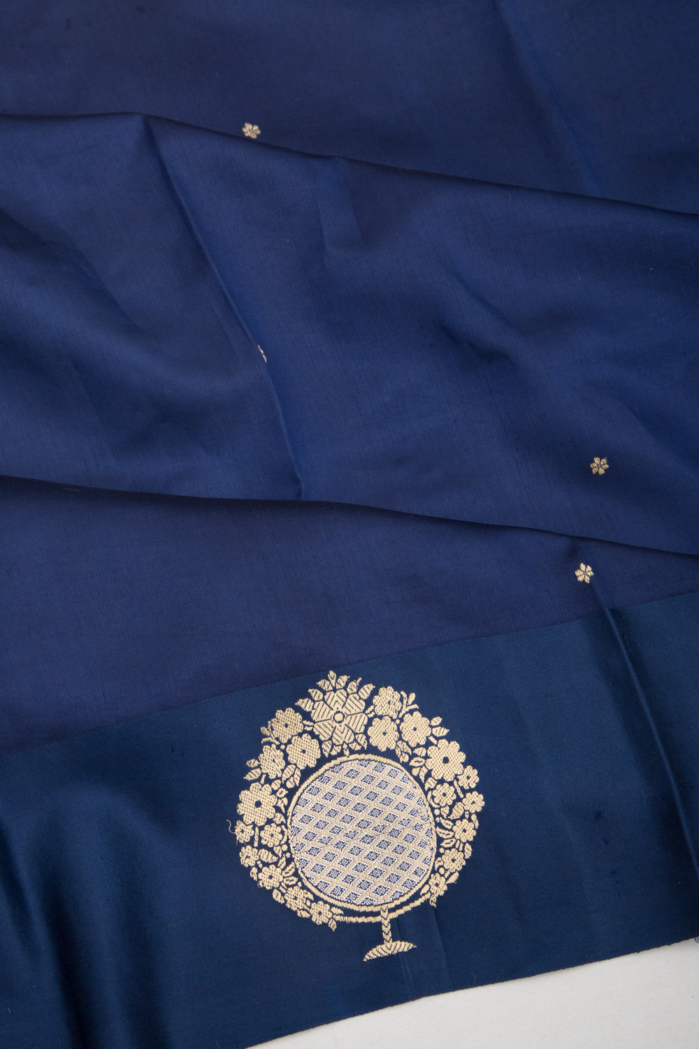 Banarasi Katan Silk Butta Dark Blue Saree