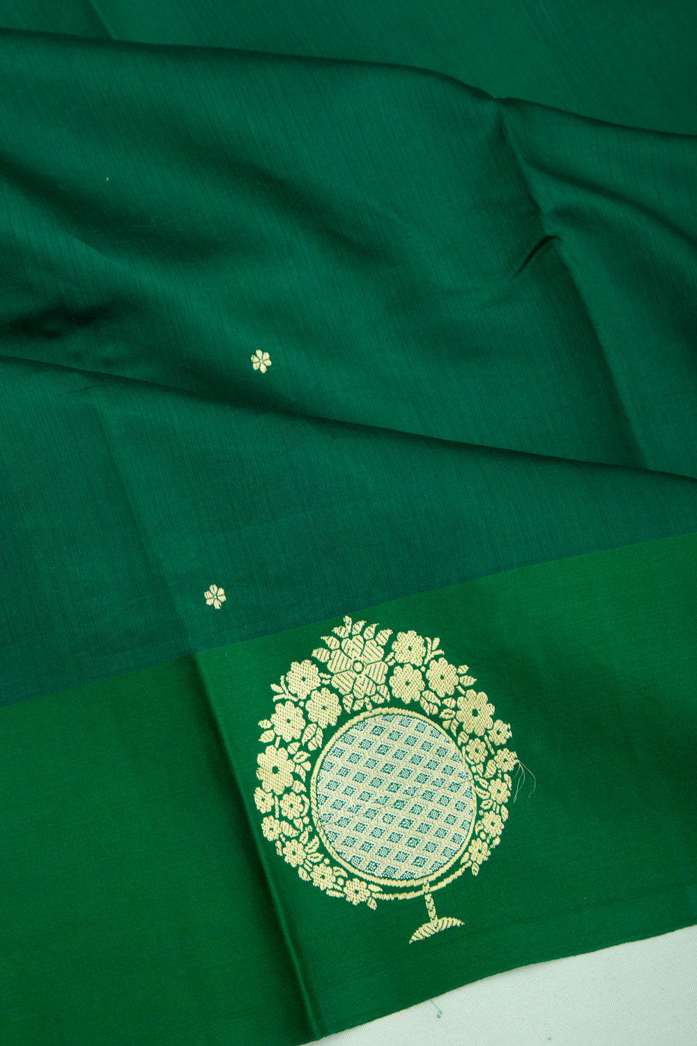 Banarasi Katan Silk Butta Green Saree