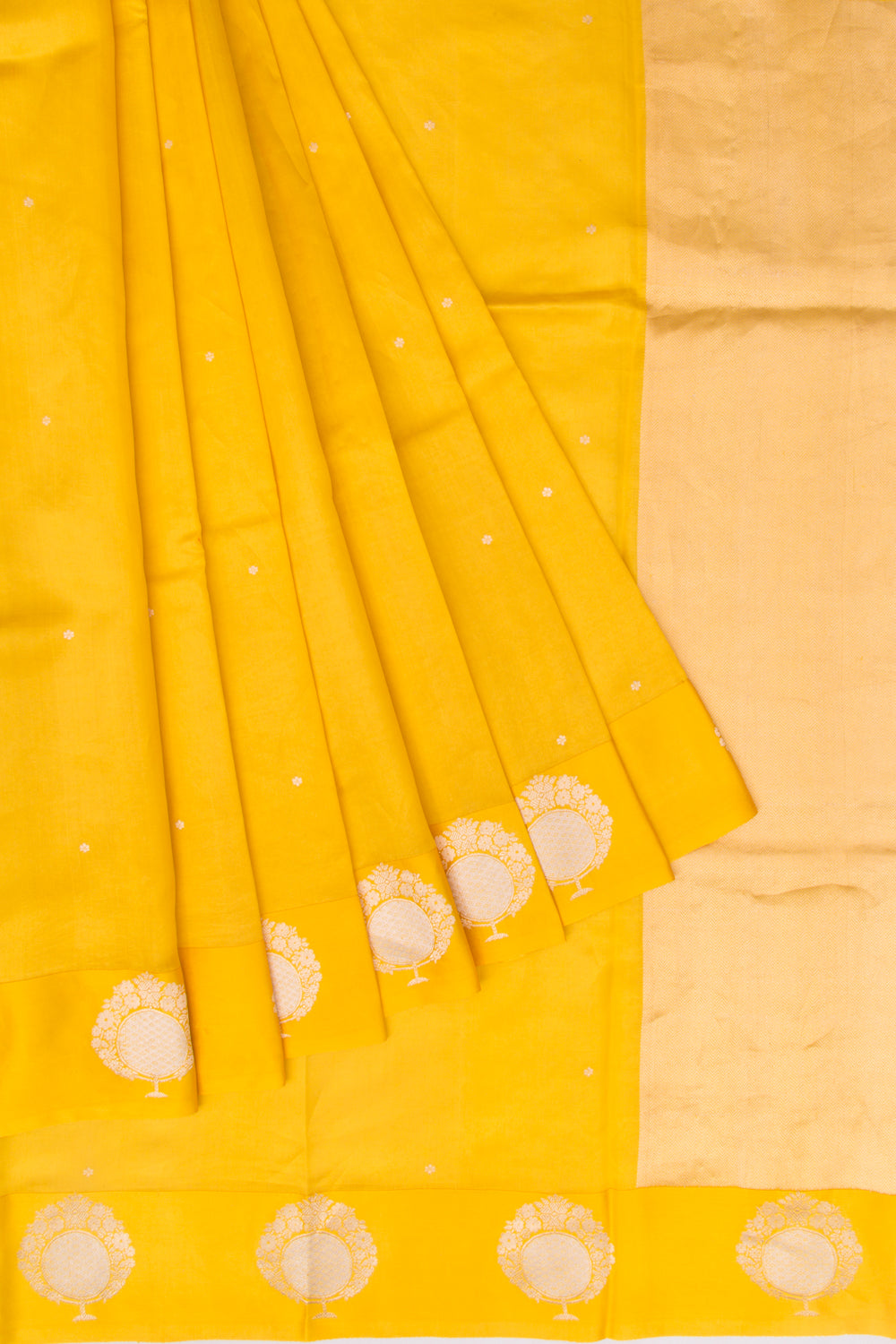 Banarasi Katan Silk Butta Yellow Saree