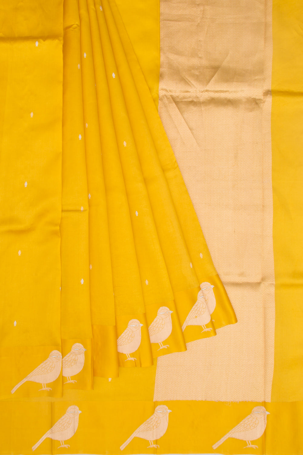 Banarasi Katan Silk Butta Yellow Saree
