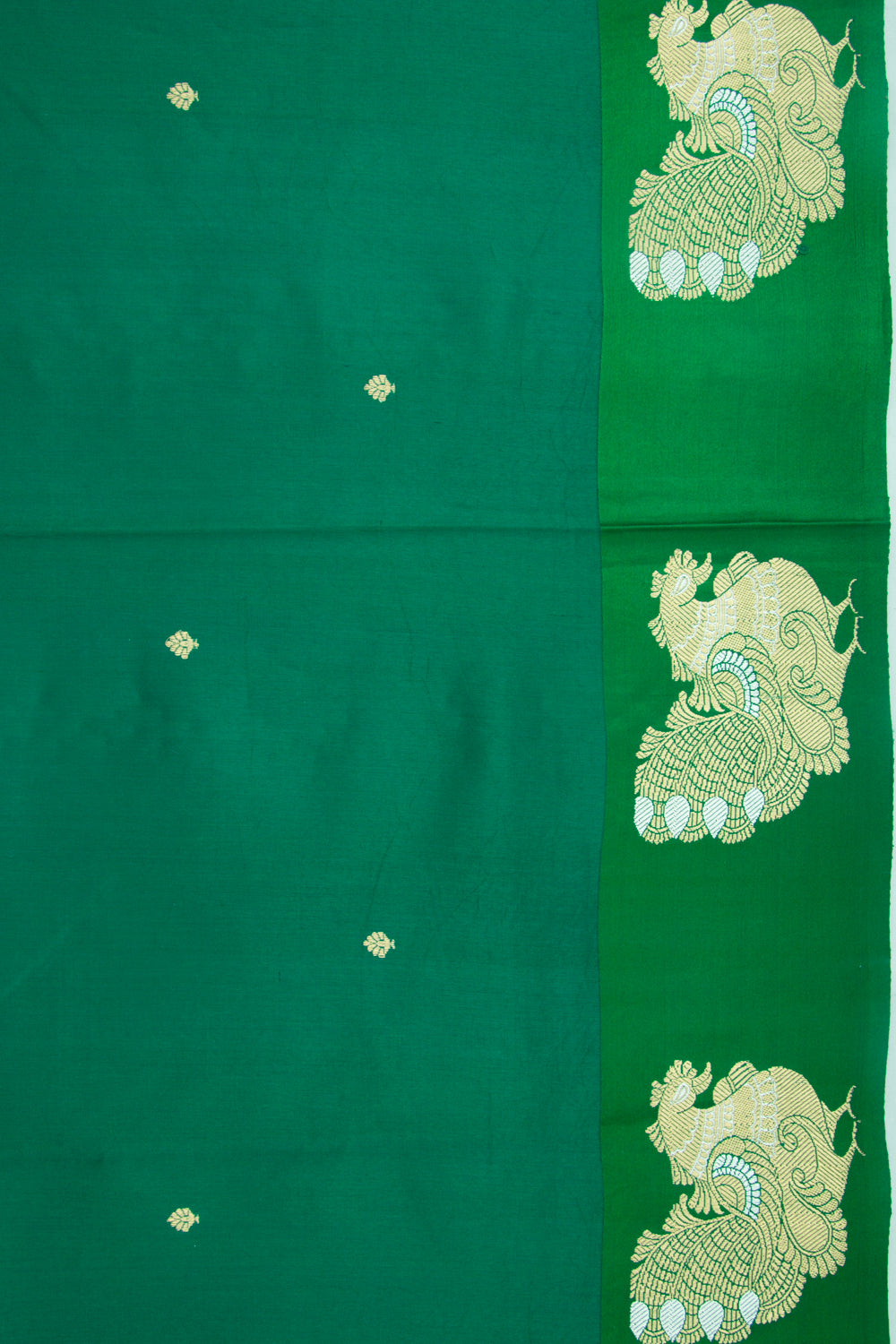 Banarasi Katan Silk Butta Green Saree