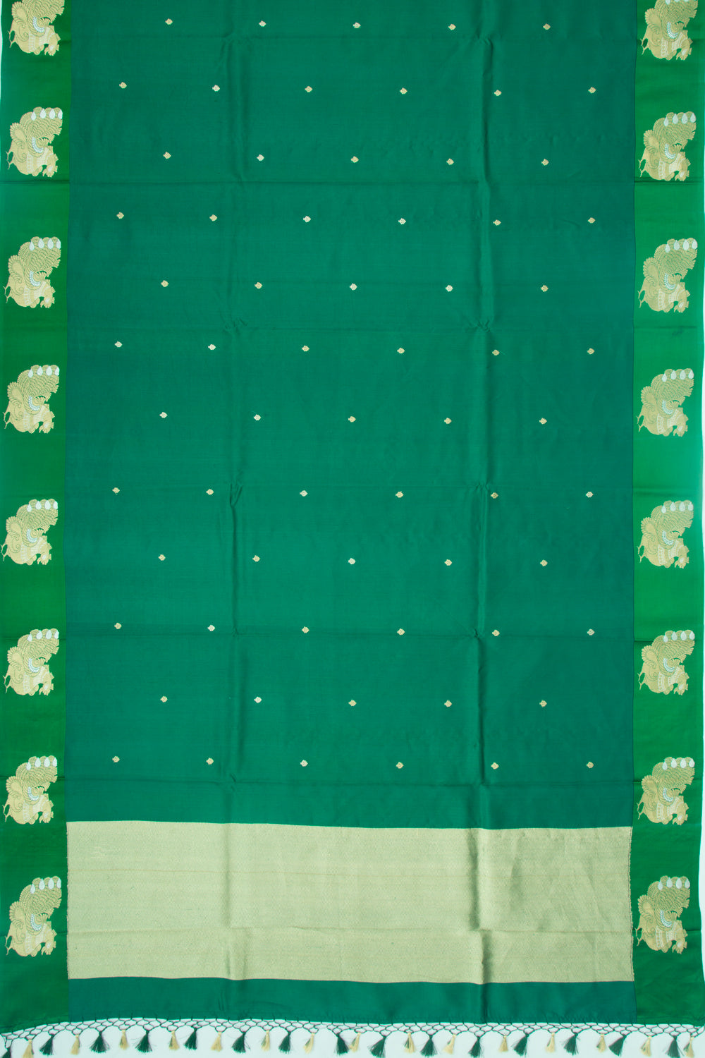 Banarasi Katan Silk Butta Green Saree