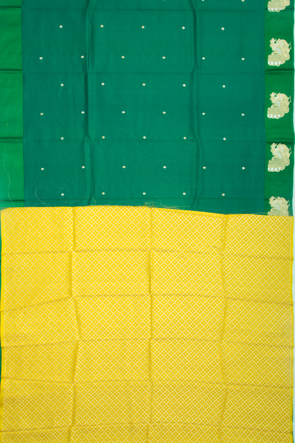 Banarasi Katan Silk Butta Green Saree