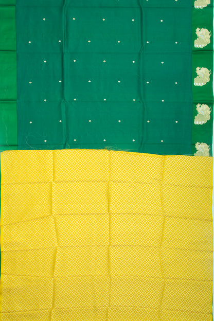 Banarasi Katan Silk Butta Green Saree