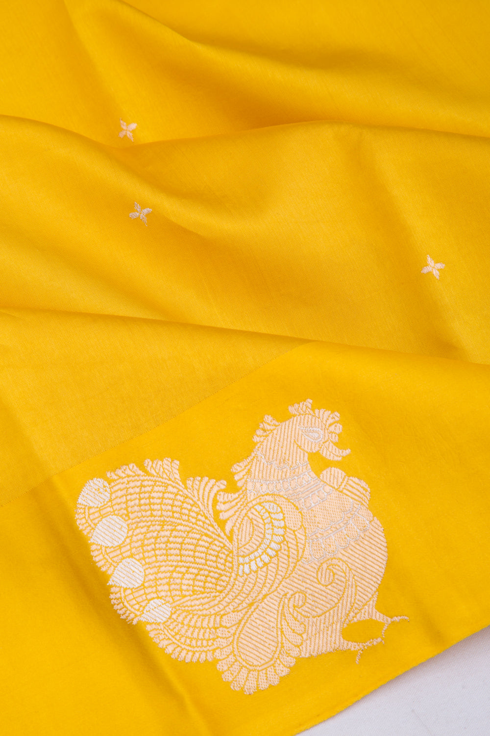 Banarasi Katan Silk Butta Yellow Saree