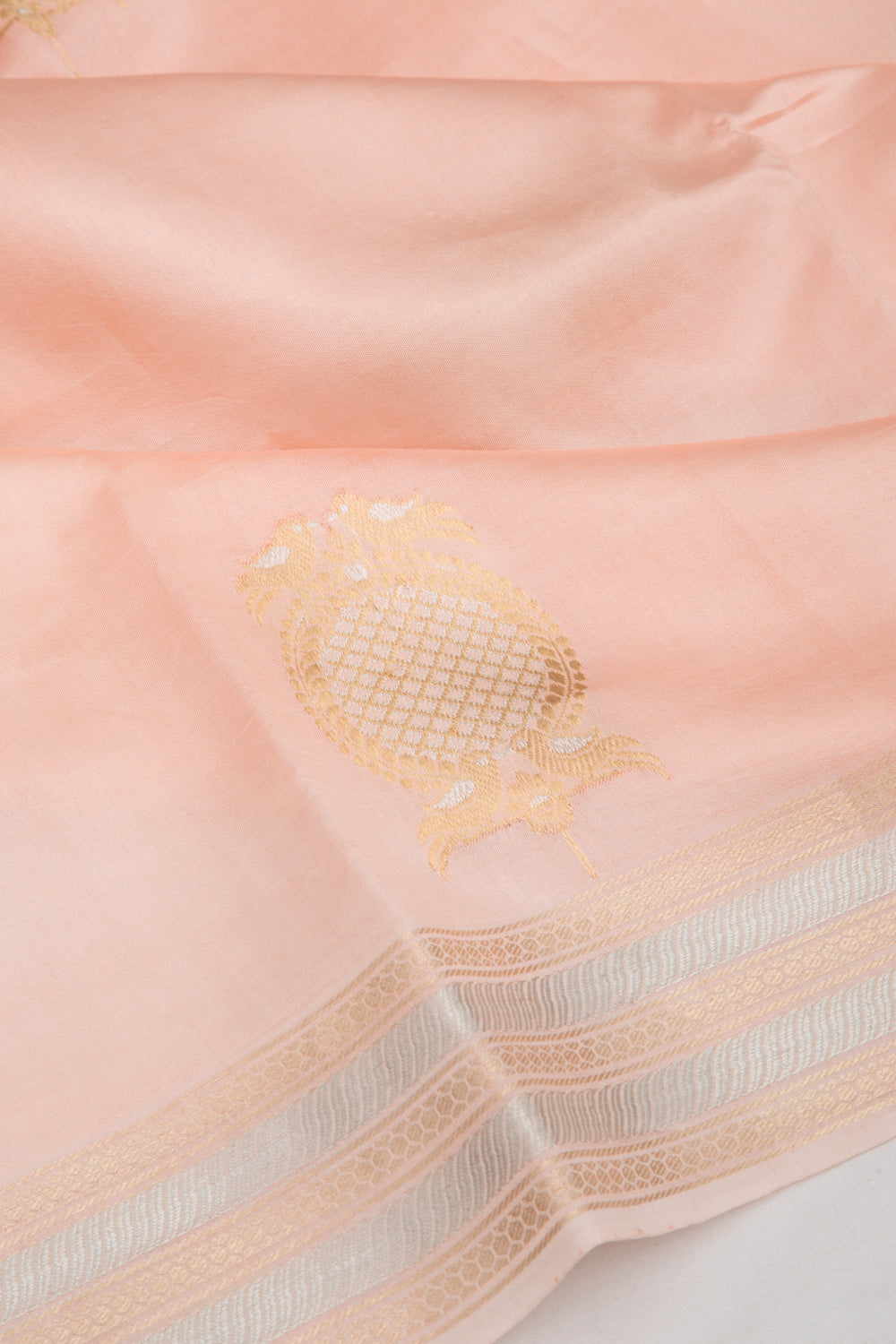 Banarasi Katan Silk Butta Pastel Pink Saree