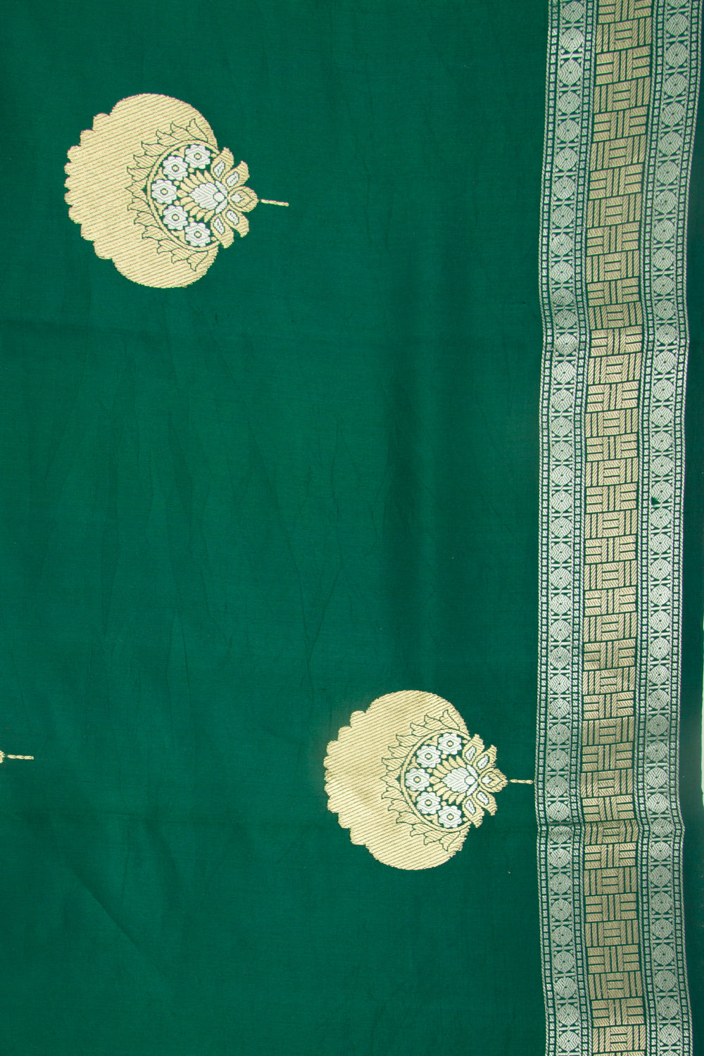 Banarasi Katan Silk Butta Green Saree