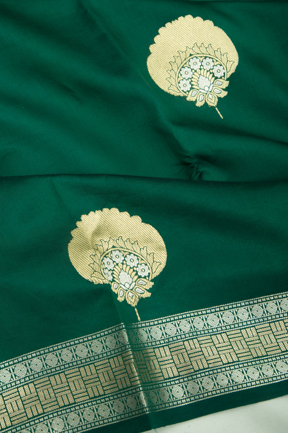 Banarasi Katan Silk Butta Green Saree