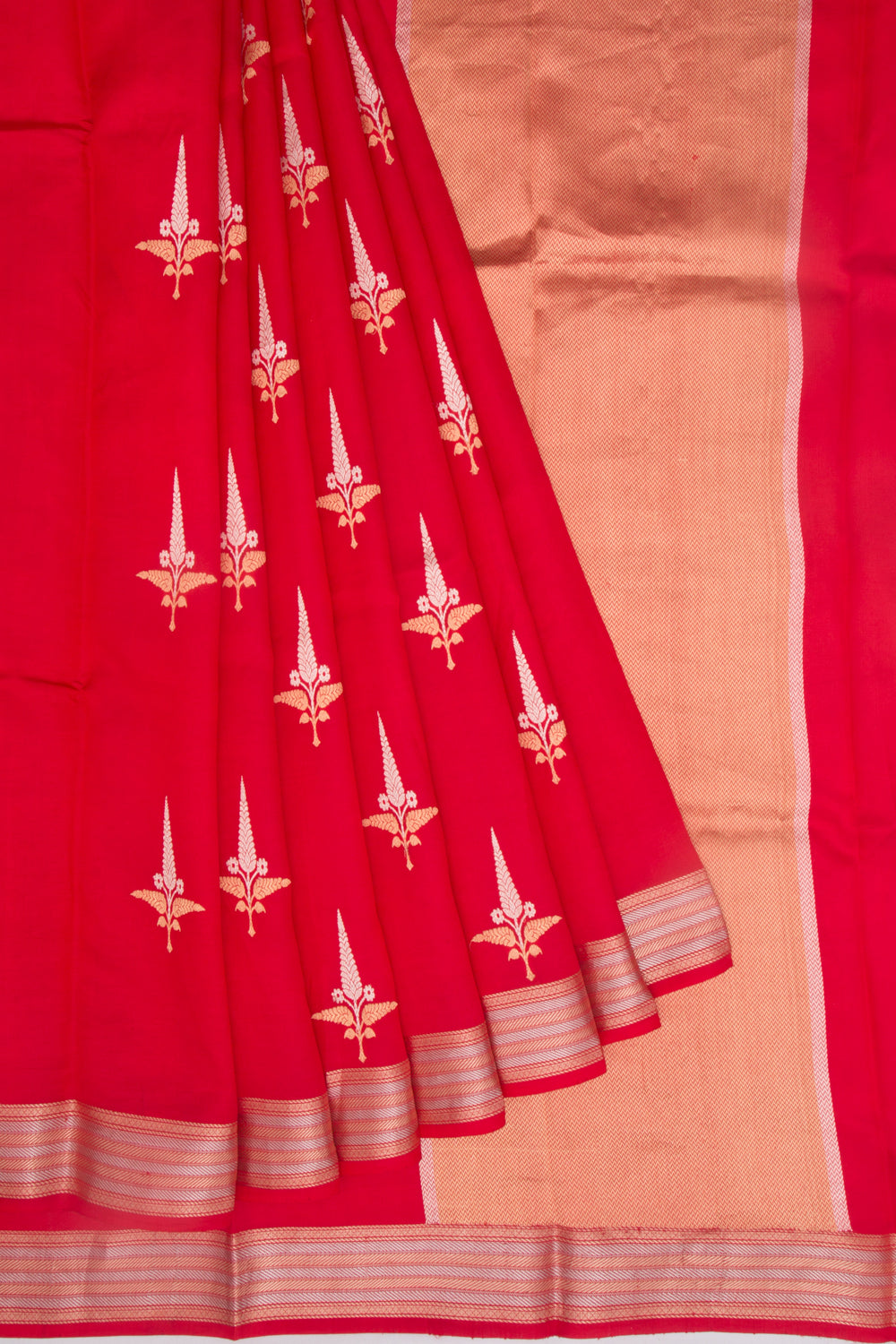 Banarasi Katan Silk Butta Red Saree