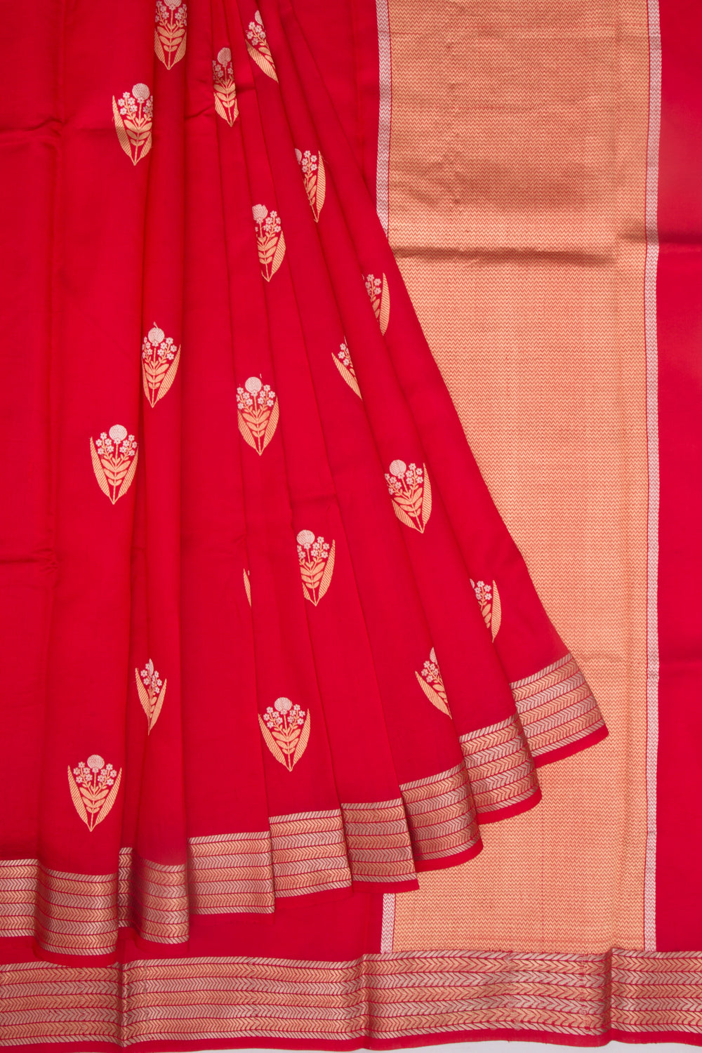 Banarasi Katan Silk Butta Red Saree